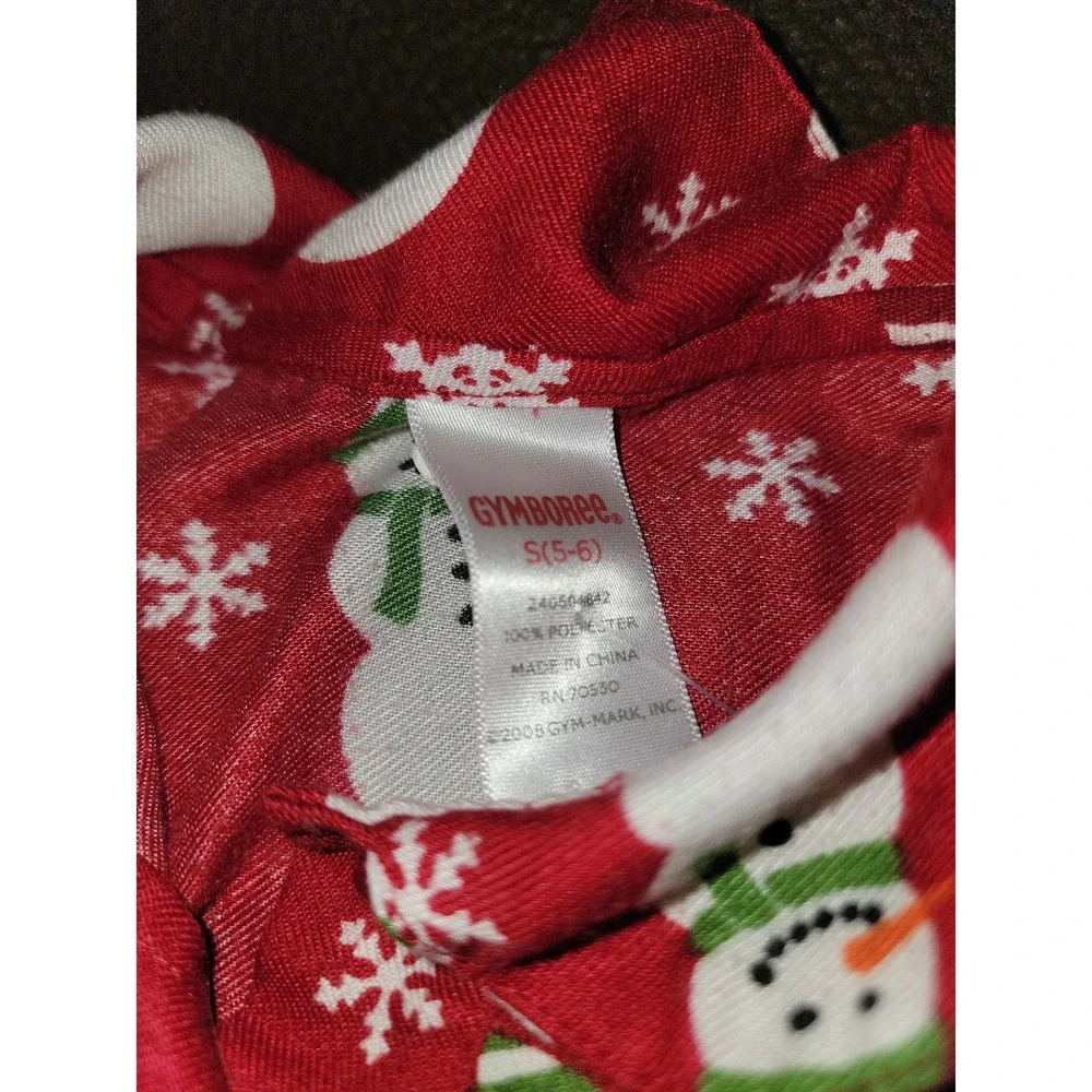 Gymboree holiday Christmas snowman gymmies pajamas nightgown size 5‎ 6